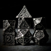 Thumbnail for 7pcs RPG Dice Set - Silver Metal
