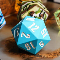 Thumbnail for White on Solid Sky Blue Silicone - D20 RPG Dice