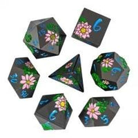 Thumbnail for Pink Lotus Flower in Nickel Metal - 7pcs RPG Dice Set