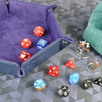 Thumbnail for Purple Velvet & Blue PU Leather - Hexagon Hard Dice Tray