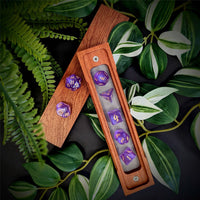 Thumbnail for Glitter in Purple Acrylic - 7pcs RPG Full Dice Set Box Setup