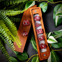 Thumbnail for Spider in Clear & Red Filled Sharp Resin - 7pcs RPG Dice Set