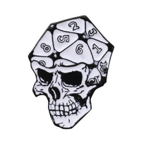 Thumbnail for White D20 Skull Pin - Novelty