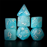 Thumbnail for Light Blue Silk Acrylic - 7pcs RPG Full Dice Set Dark Stack