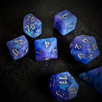 Thumbnail for Glitter in Blue Resin - 7pcs RPG Full Dice Set