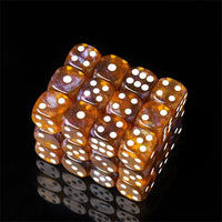 Thumbnail for 16mm Brown & Yellow Acrylic with Glitter - 6pcs D6 RPG Dice Set