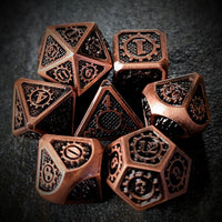 Thumbnail for Gear in Copper Metal - 7pcs RPG Dice Set