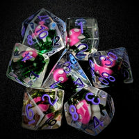 Thumbnail for Pink Mushroom in Clear Resin - 7pcs RPG Full Dice Set