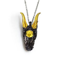 Thumbnail for Gold & Black Horned Dragon with Copper Metal Mini Dice Set Necklace