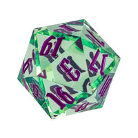 Thumbnail for Clear & Green Sharp Acrylic - D20 RPG Dice