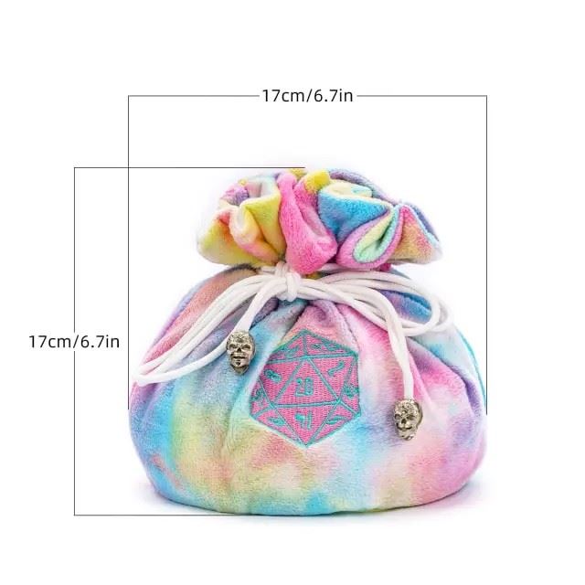 Rainbow Bag with Compartments - Soft Dice Storage