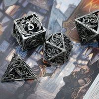 Thumbnail for 7pcs RPG Dice Set - Silver Metal