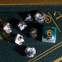 Thumbnail for Blend of Black & White Acrylic - 7pcs RPG Mini Dice Set