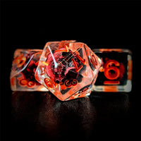 Thumbnail for Pink Skull in Clear Resin - 7pcs RPG Full Dice Set