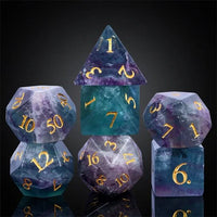 Thumbnail for Blue Fluorite Gemstone - 7pcs RPG Dice Set