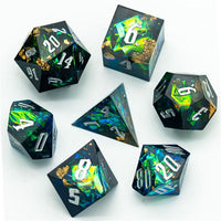 Thumbnail for Candy in Blue & Black Sharp Resin - 7pcs RPG Dice Set