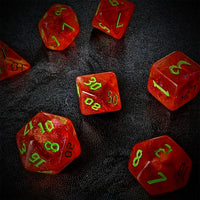 Thumbnail for Glitter in Red Acrylic - 7pcs RPG Full Dice Set Scatter