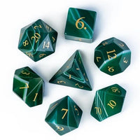 Thumbnail for Green Agate Gemstone - 7pcs RPG Dice Set