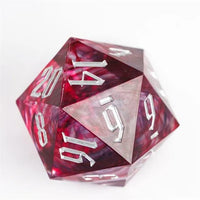 Thumbnail for Red Swirl in Red & Clear Sharp Resin - D20 RPG Dice