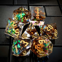 Thumbnail for Spice in Clear Filled Sharp Resin - 7pcs RPG Dice Set