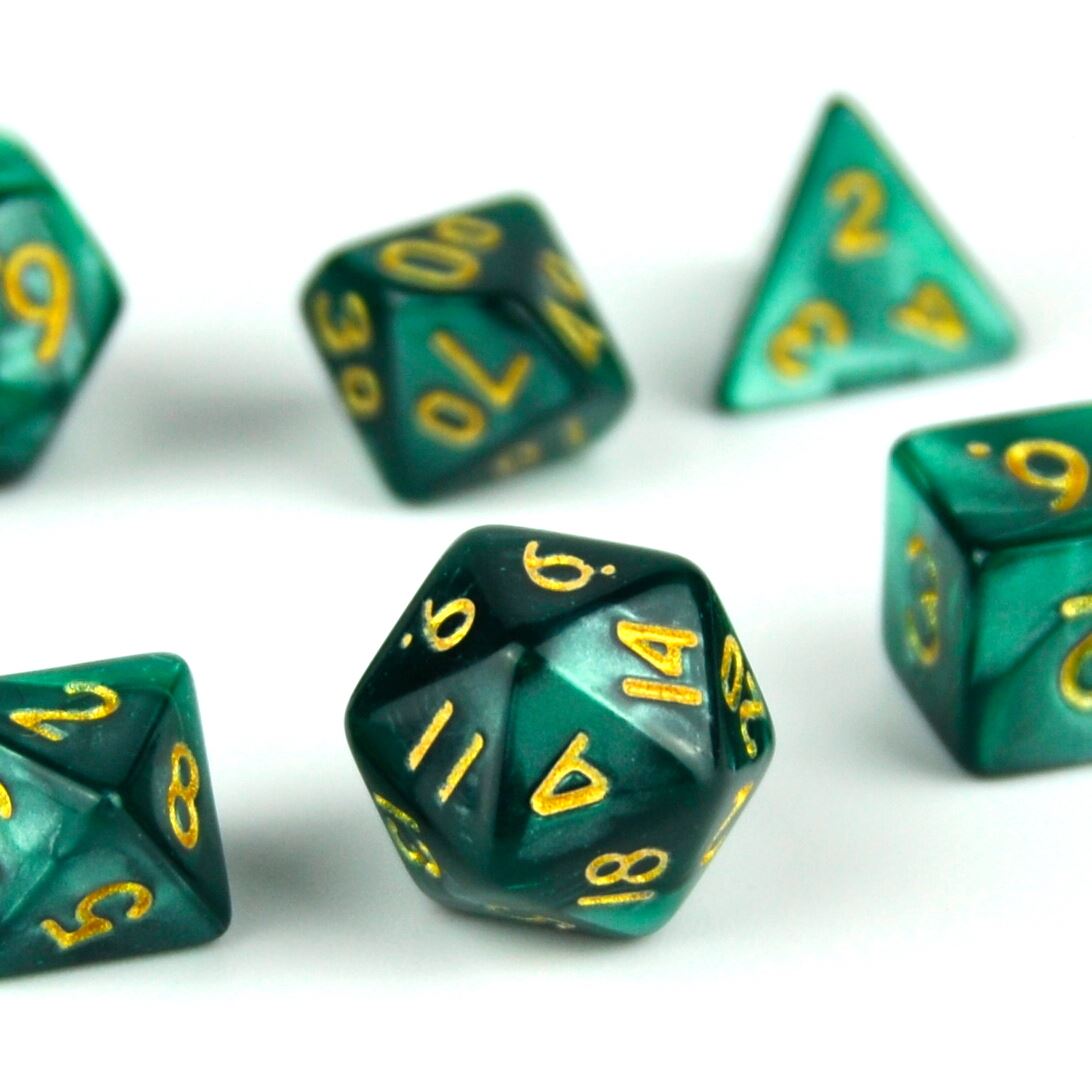 Silk Green Acrylic - 7pcs RPG Mini Dice Set