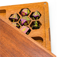 Thumbnail for Dice Storage Wooden Sapele Square Magnetic Brown Plain