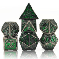 Thumbnail for 7pcs Dice Metal Sword Circle Nickel Font Green