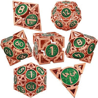 Thumbnail for 7pcs Dice Metal Hollow Arrow Copper Green