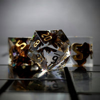 Thumbnail for Spice in Clear Filled Sharp Resin - 7pcs RPG Dice Set