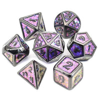 Thumbnail for 7pcs Dice Metal Enamel Nickel Glitter Black