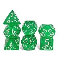Thumbnail for 7pcs Dice Acrylic Pattern Dogs White Font Green