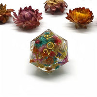 Thumbnail for Flowers in Clear Sharp Resin - D20 RPG Dice