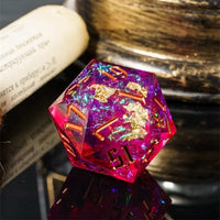 Thumbnail for Candy in Black & Pink with White Foil Sharp Resin - D20 RPG Dice