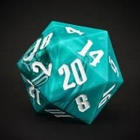 Thumbnail for D20 Dice Acrylic 55mm  White Font Clear White Green