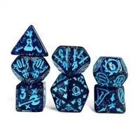 Thumbnail for 7pcs Dice Resin Pattern Class Blue Font Blue