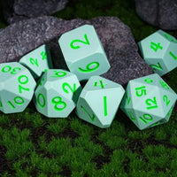 Thumbnail for Green on Solid Green Silicone - 7pcs RPG Full Dice Set