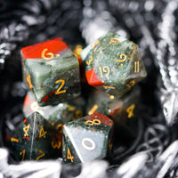 Thumbnail for Grey Bloodstone Gemstone - 7pcs RPG Dice Set