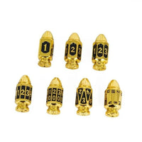 Thumbnail for 7pcs Dice Metal Bullet Gold Black