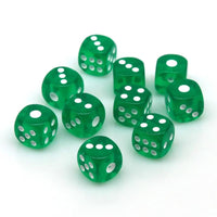 Thumbnail for 30pcs D6 12mm Dice Acrylic Pip White Font Clear Green