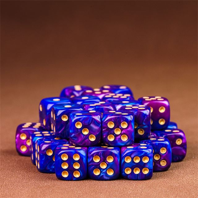 12mm Purple & Blue Acrylic - 10pcs D6 RPG Dice Set