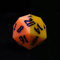 Thumbnail for Blue on Solid Orange Silicone - D20 RPG Dice