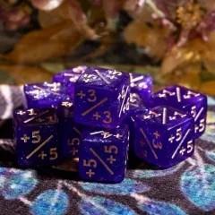 10pcs D6 12mm Dice Acrylic Gold Font Counter Numbers Purple