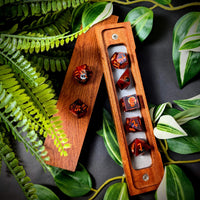 Thumbnail for Halloween Pumpkin in Red Filled Sharp Resin - 7pcs RPG Dice Set