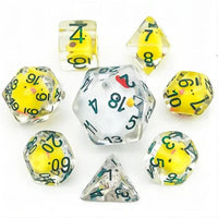 Thumbnail for D20 Dice Resin 33mm Green Font Chicken White Clear