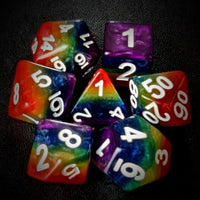 Thumbnail for Layered Rainbow Resin - 7pcs RPG Full Dice Set