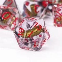 Thumbnail for 7pcs Dice Resin Filled Red Font Bullet Clear