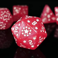 Thumbnail for 7pcs Dice Acrylic Pattern Stars Gold Font Pink