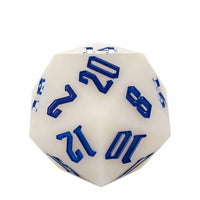 Thumbnail for Blue on Solid White Silicone - D20 RPG Dice