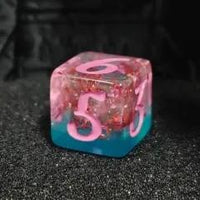 Thumbnail for 7pcs Dice Resin Glitter Pink Font Pink Blue