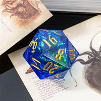 Thumbnail for Candy in Blue with White Foil Sharp Resin - D20 RPG Dice